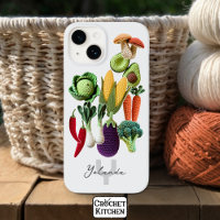 Colourful Crochet Vegetable Mushroom Collage Name