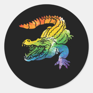 Colourful Crocodile Graphic Classic Round Sticker