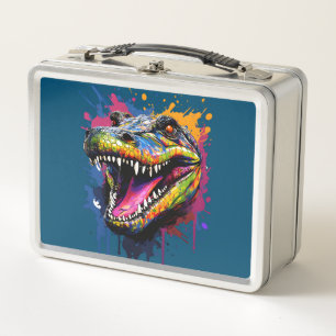 Colourful Crocodile Metal Lunch Box