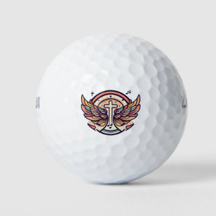 Colourful Cross Agnel Wings Rejoice Golf Balls