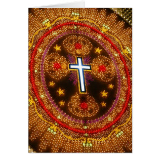 Colourful cross of lights