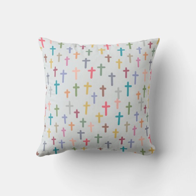 Colourful cross pattern cushion (Back)