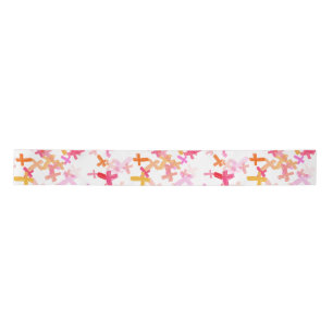 Colourful Crosses Satin Ribbon
