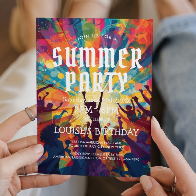 Colourful Crowd Summer Party Invitation (Creator Uploaded)