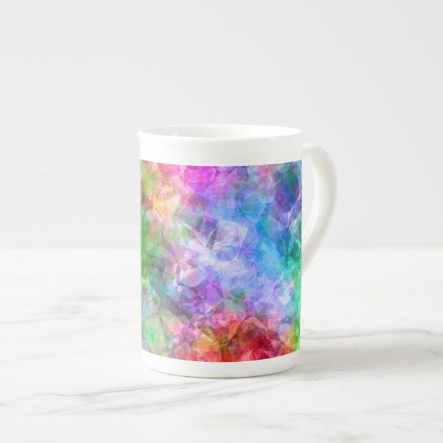 Colourful Crumpled Texture Bone China Mug (Front Right)