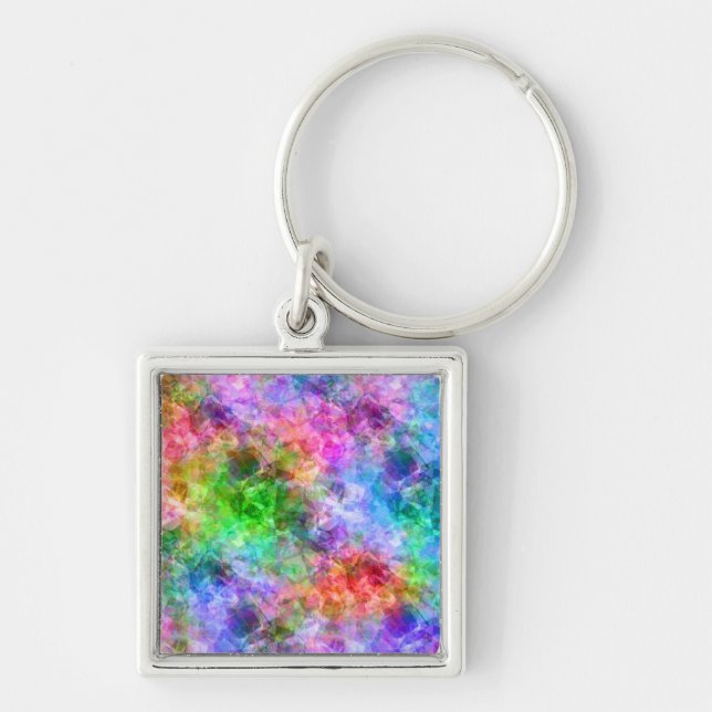 Colourful Crumpled Texture Key Ring (Front)