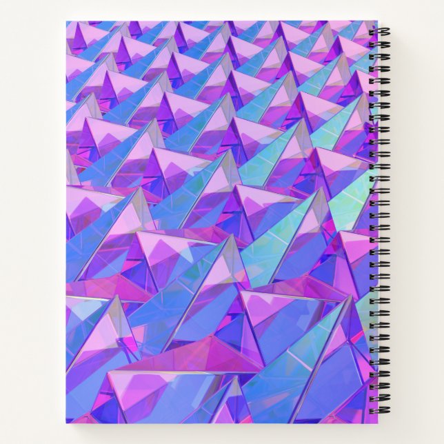 Colourful crystal pyramids notebook (Back)
