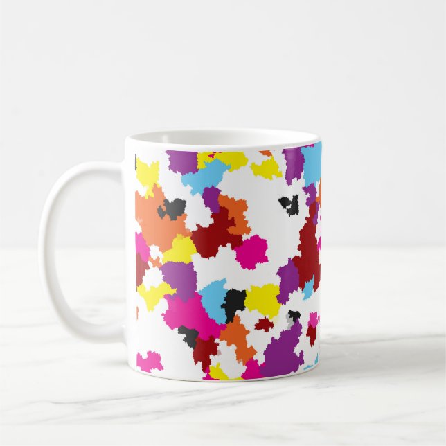 Colourful Crystalline Irregular Abstract Pattern  Coffee Mug (Left)