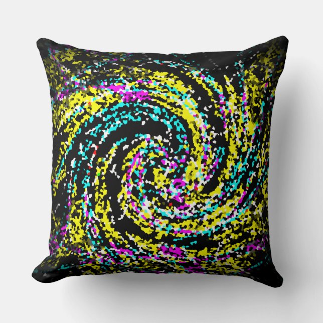 Colourful Crystallised Confetti Spiral Cushion (Front)