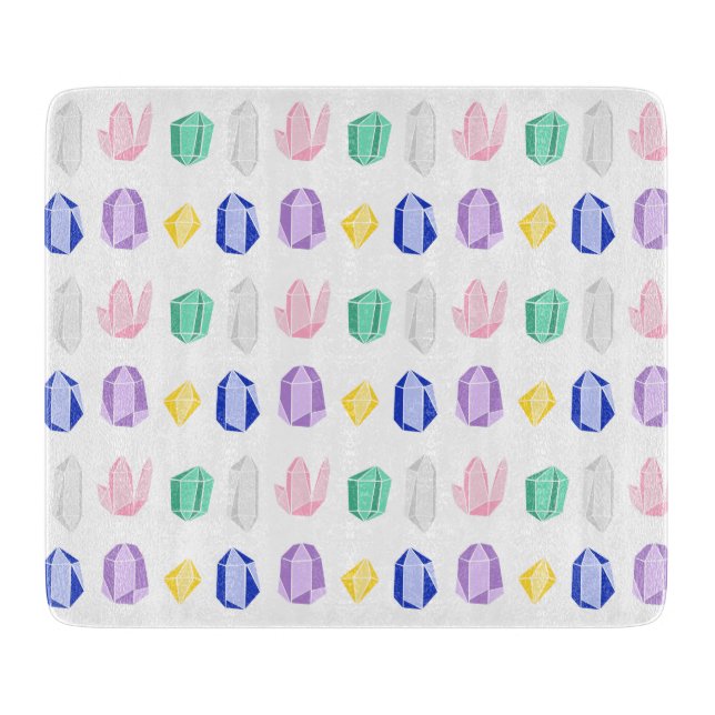 Colourful Crystals Pattern Cutting Board (Front)