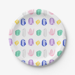 Colourful Crystals Pattern Paper Plate
