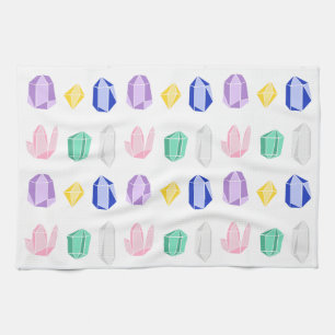 Colourful Crystals Pattern Tea Towel