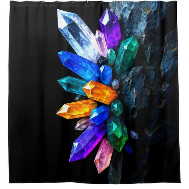 Colourful Crystals Shower Curtain (Front)