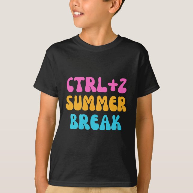 Colourful ctrl+z summer break - back to school T-Shirt (Front)