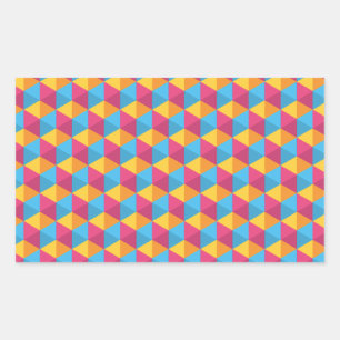 Colourful Cube Pattern Rectangular Sticker