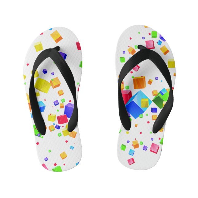 Colourful Cubes 1 Kid's Jandals (Footbed)