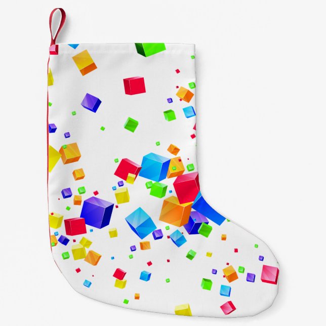 Colourful Cubes 1 Small Christmas Stocking (Front)