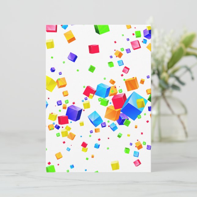 Colourful Cubes 1 Thank You Card (Standing Front)