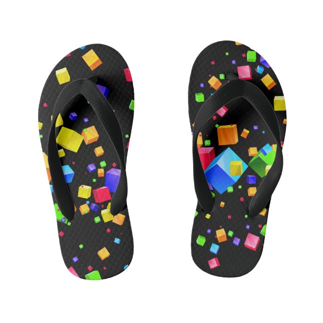 Colourful Cubes 2 Kid's Jandals (Footbed)