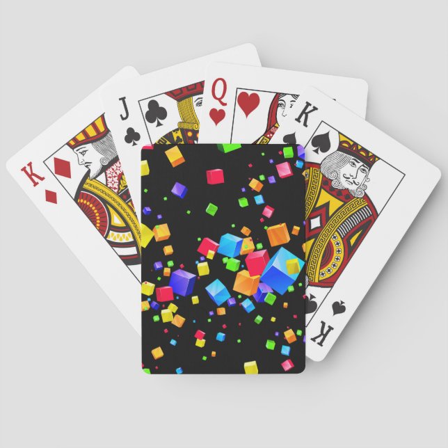 Colourful Cubes 2 Playing Cards (Back)