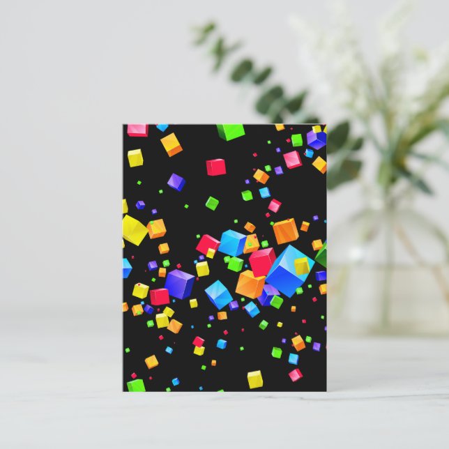 Colourful Cubes 2 Postcard (Standing Front)