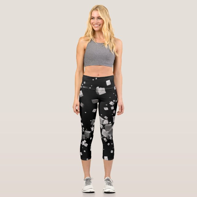 Colourful Cubes 4 Capri Leggings (Front)