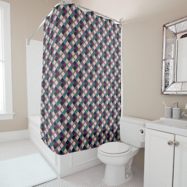 Colourful Cubes Shower Curtain (In Situ)