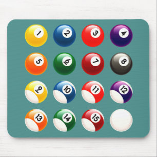 Colourful Cue Balls Mouse Pad