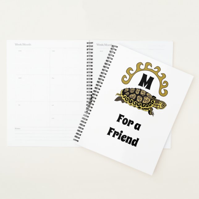 Colourful Cumberland Slider Turtle Monogram Planner (Display)