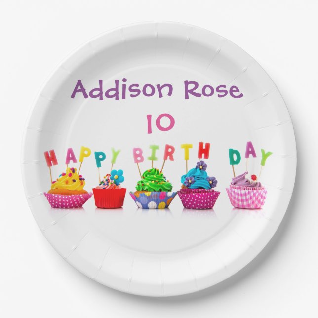 Colourful Cupcake - 9" Plate (Front)