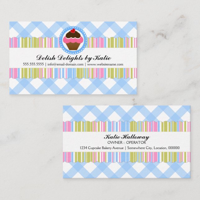 Colourful Cupcake Bakery Business Card (Front/Back)
