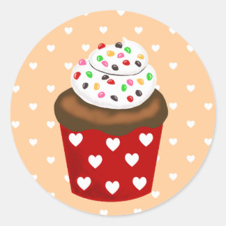Colourful Cupcake Classic Round Sticker
