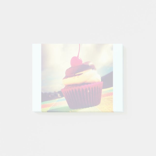 Colourful Cupcake with Cherry on Top Post-it Notes (Front)