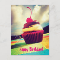 Colourful Cupcake with Cherry on Top