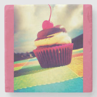 Colourful Cupcake with Cherry on Top
