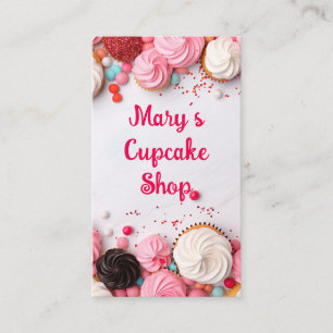 colourful cupcakes and candy bakery business card