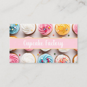 colourful cupcakes bakery individual name  business card