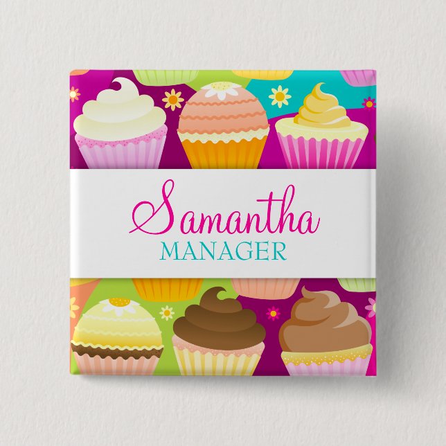 Colourful Cupcakes Name Badge (Front)