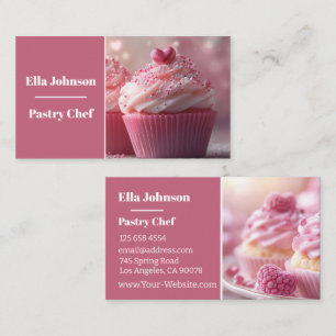 colourful cupcakes pastry background business card