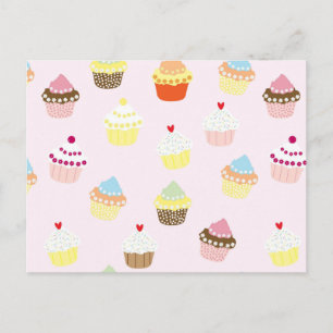 Colourful Cupcakes Pattern Postcard