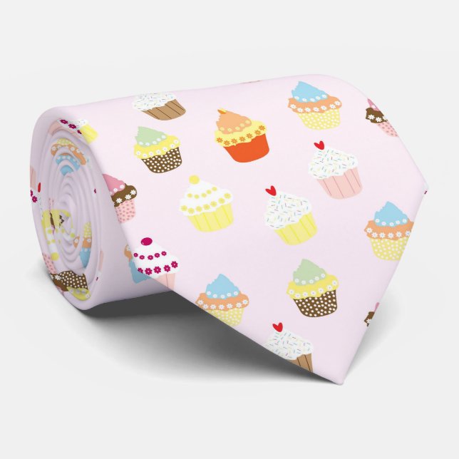 Colourful Cupcakes Pattern Tie (Rolled)
