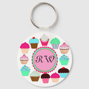 Colourful Cupcakes - Personalised Key Ring