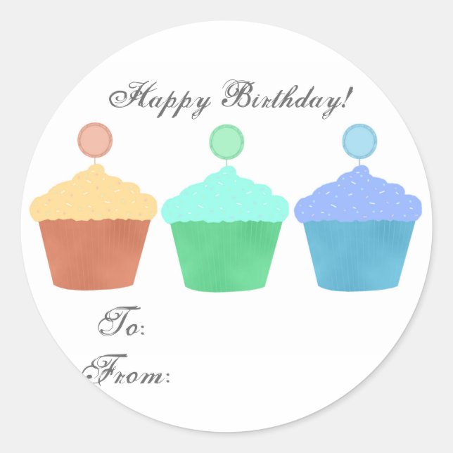 Colourful Cupcakes Stickers (Front)