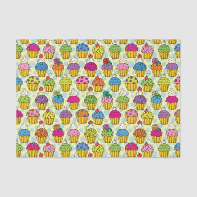 Colourful Cupcakes Tissue Paper (Front)