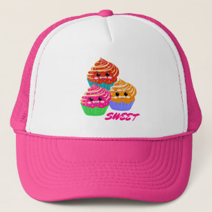 Colourful cupcakes trucker hat