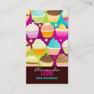 Colourful Cupcakes Vertical Business Card