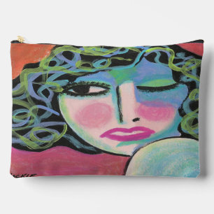 Colourful Curls Original Abstract Art Accessory Pouch