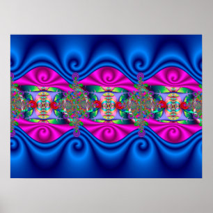 Colourful Curly Decorative Design Poster