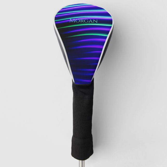 Colourful Curved Light, DIY Name, Teal Golf Head Cover (Front)