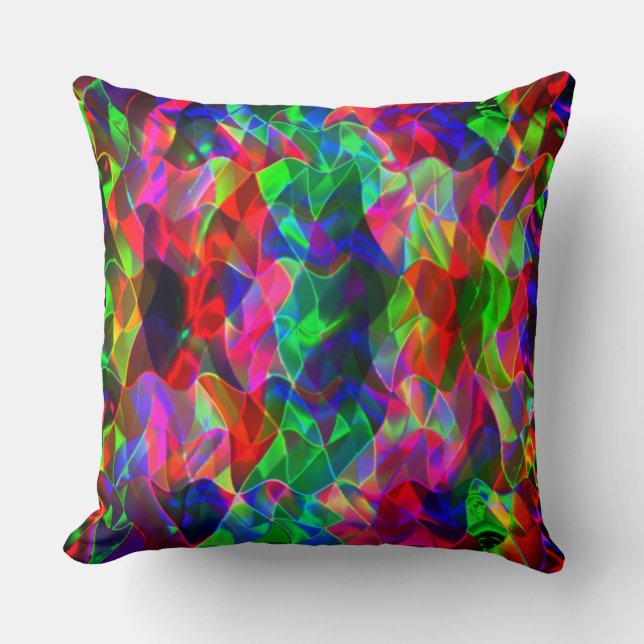 Colourful curved triangles or coloured undulation cushion (Front)